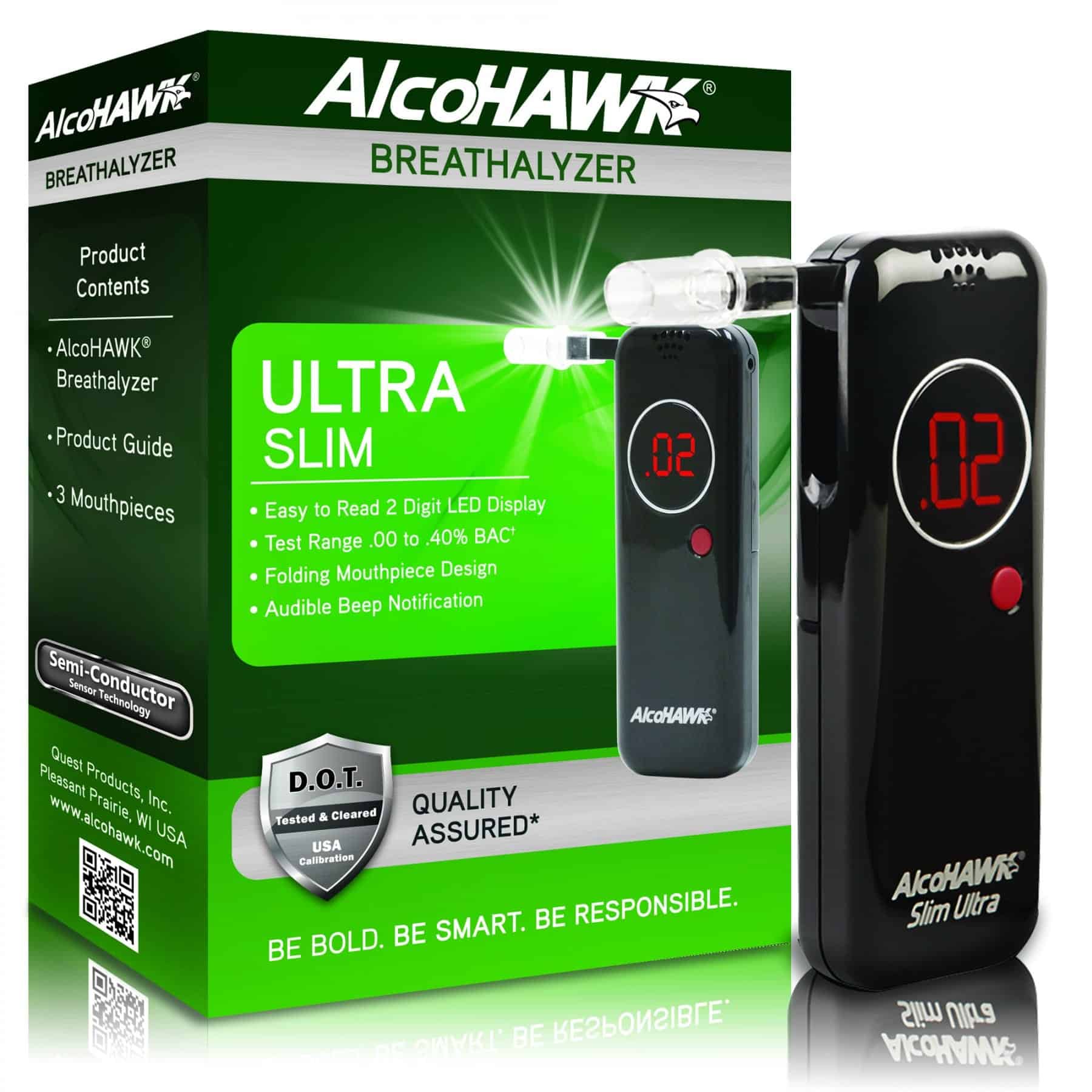 AlcoHAWK Ultra Slim Breathalyzer